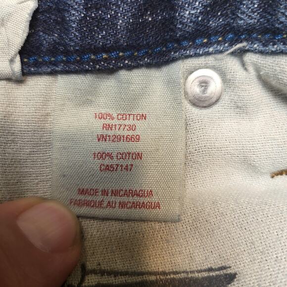 Mossimo Supply Co Jeans Mens 34x29 Blue Denim Slim Straight Whiskered Faded - Picture 6 of 11